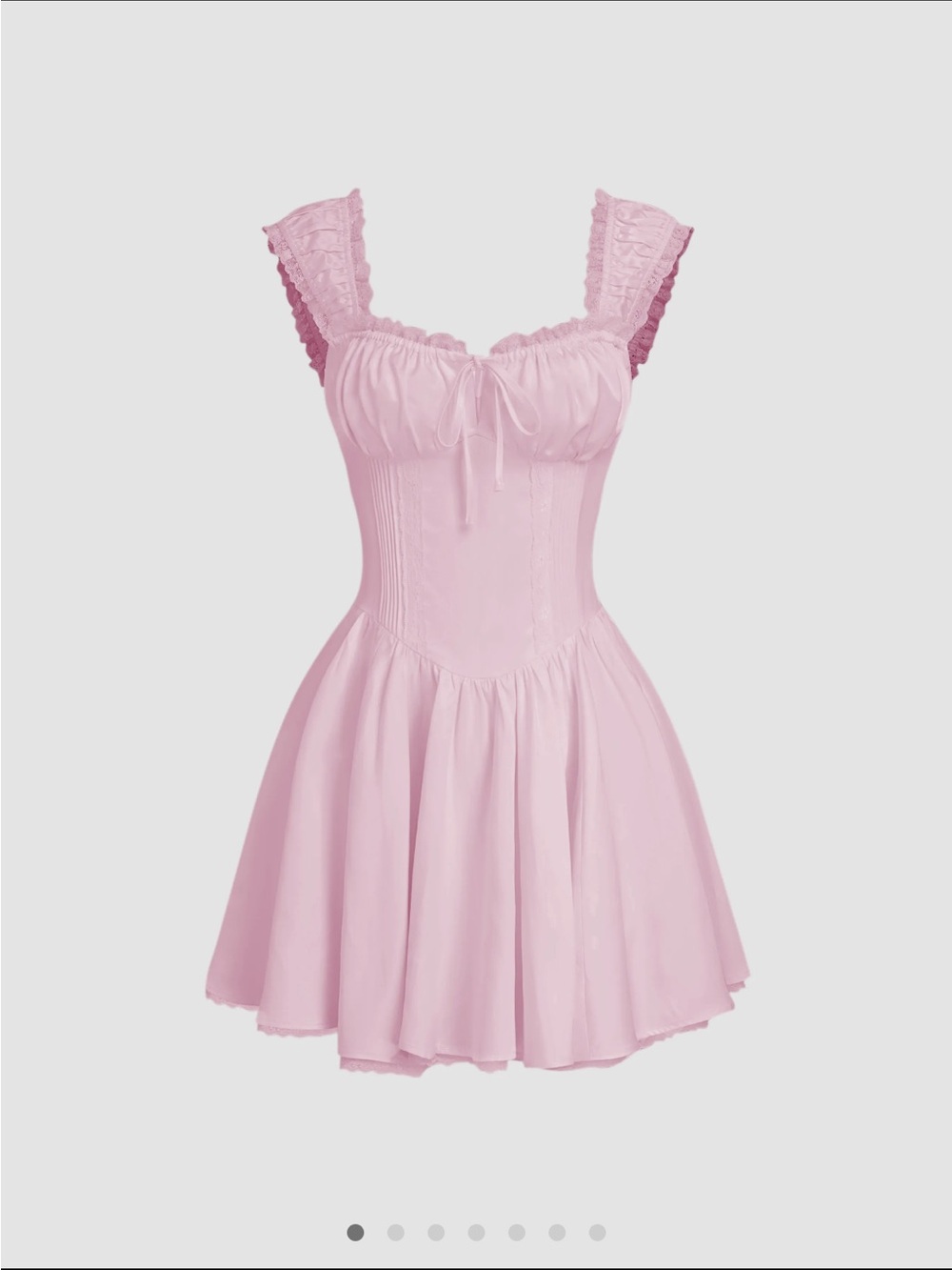 Cider Lettuce Trim Ruffle Pink Mini Dress